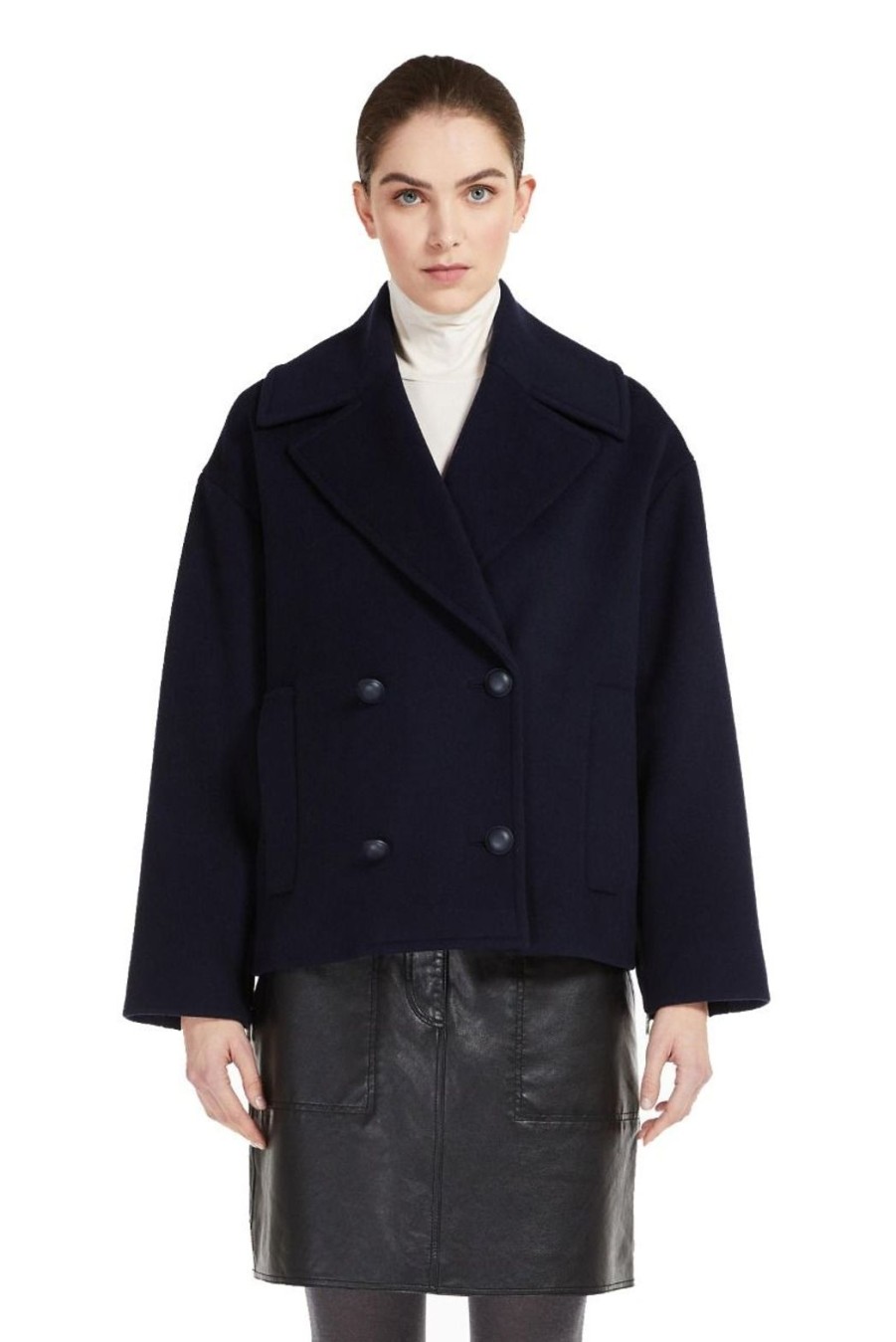 Clothing Weekend MaxMara | Autore Double Breasted Coat - Navy