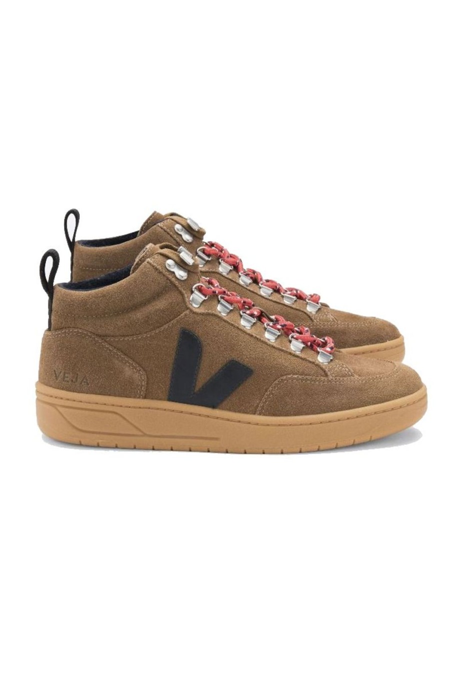 Shoes Veja | Roraima Suede High Top Trainers - Brown Black