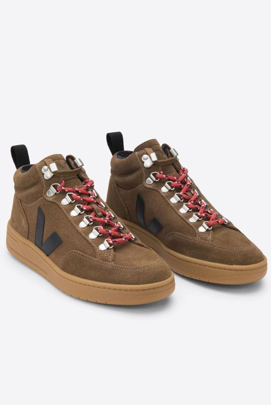 Shoes Veja | Roraima Suede High Top Trainers - Brown Black