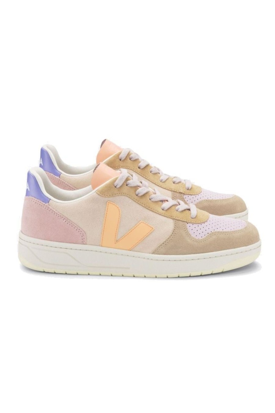 Shoes Veja | V-10 Suede Trainers - Multico Peach