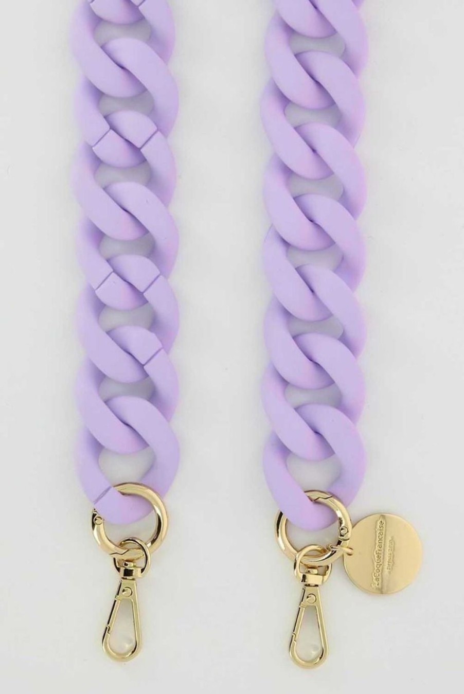 Accessories La Coque Française | Alice Chain 120Cm Resin Gold Carabiners - Matte Pastel Lilac