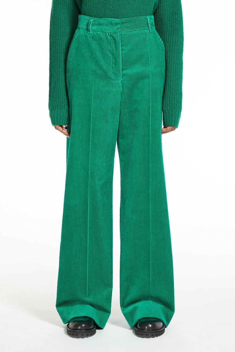 Clothing Weekend MaxMara | Tania Corduroy Trousers - Emerald