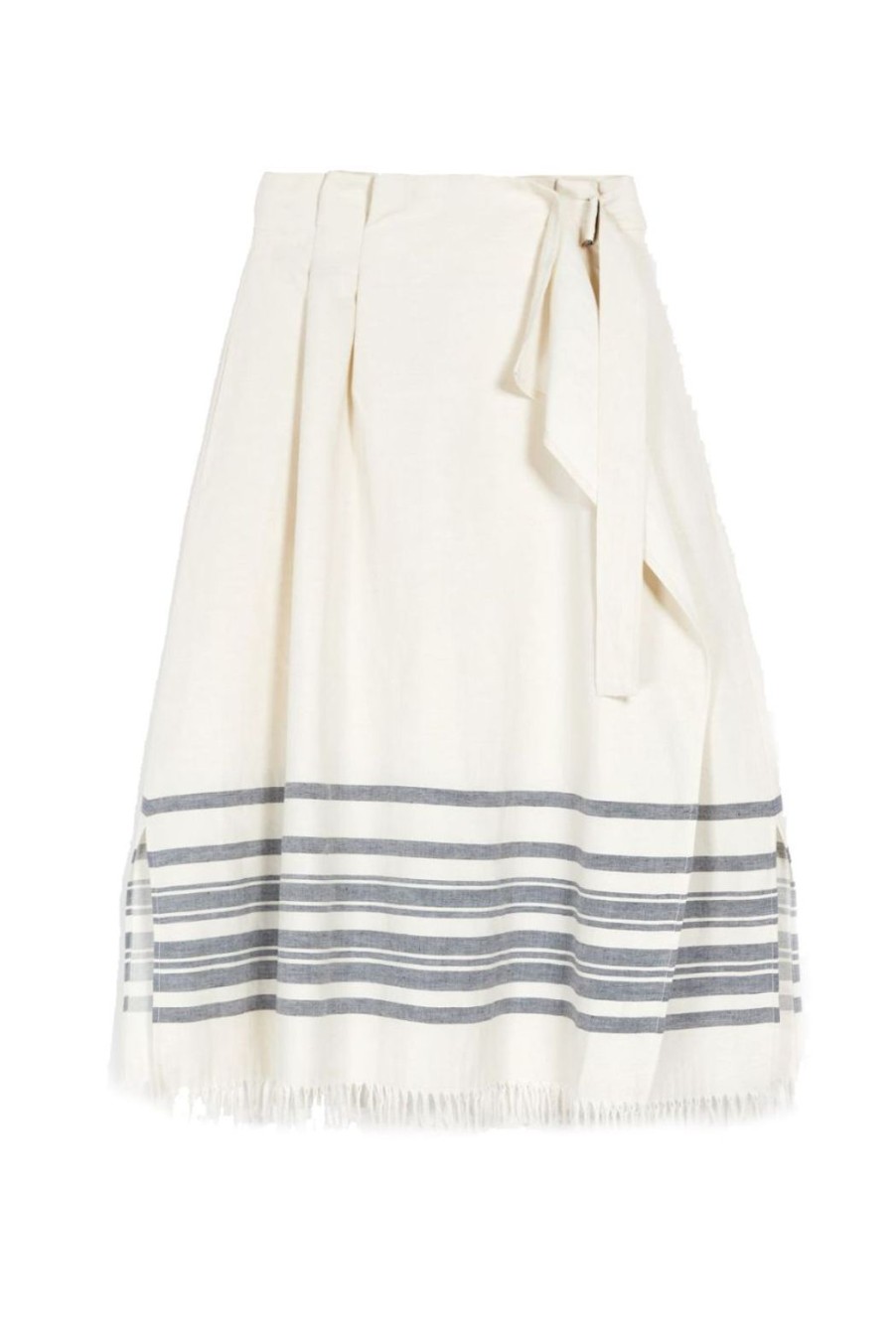 Clothing Weekend MaxMara | Targa Linen & Cotton Skirt - Ecru