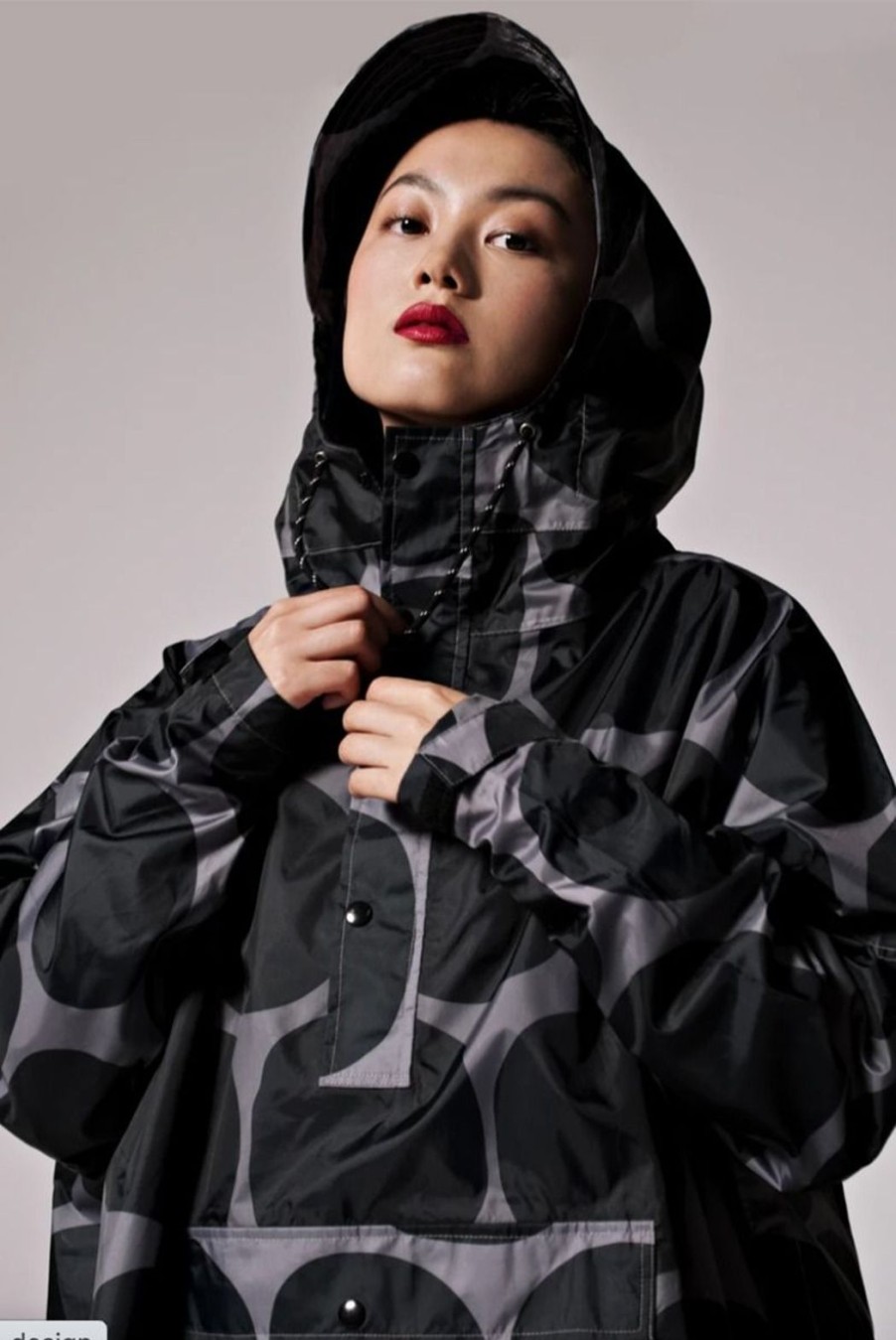 Clothing Rainkiss | Rain Poncho - Black Polka