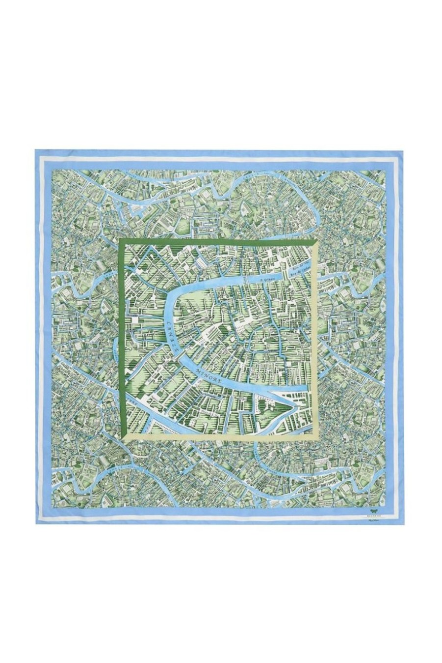 Accessories Weekend MaxMara | Onesto Map Print Silk Neckerchief - Light Grey