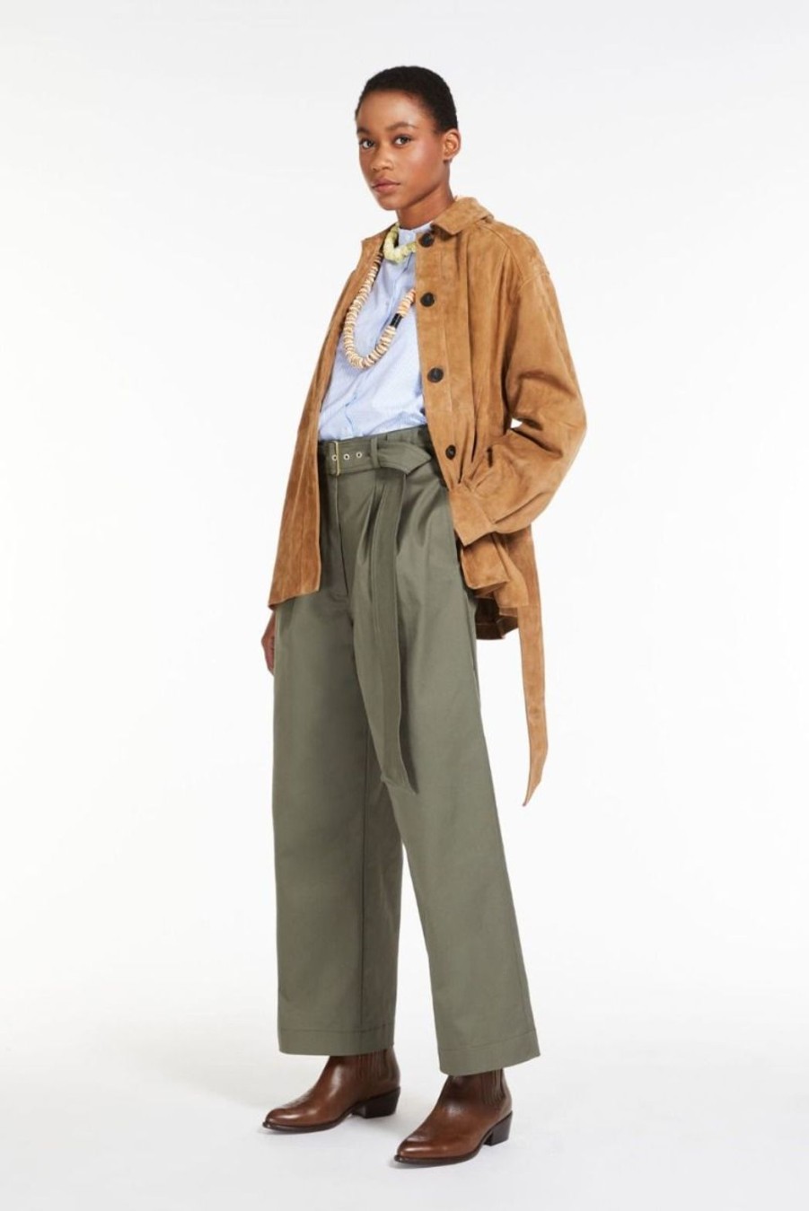 Clothing Weekend MaxMara | Adorato Relaxed-Fit Trousers - Khaki