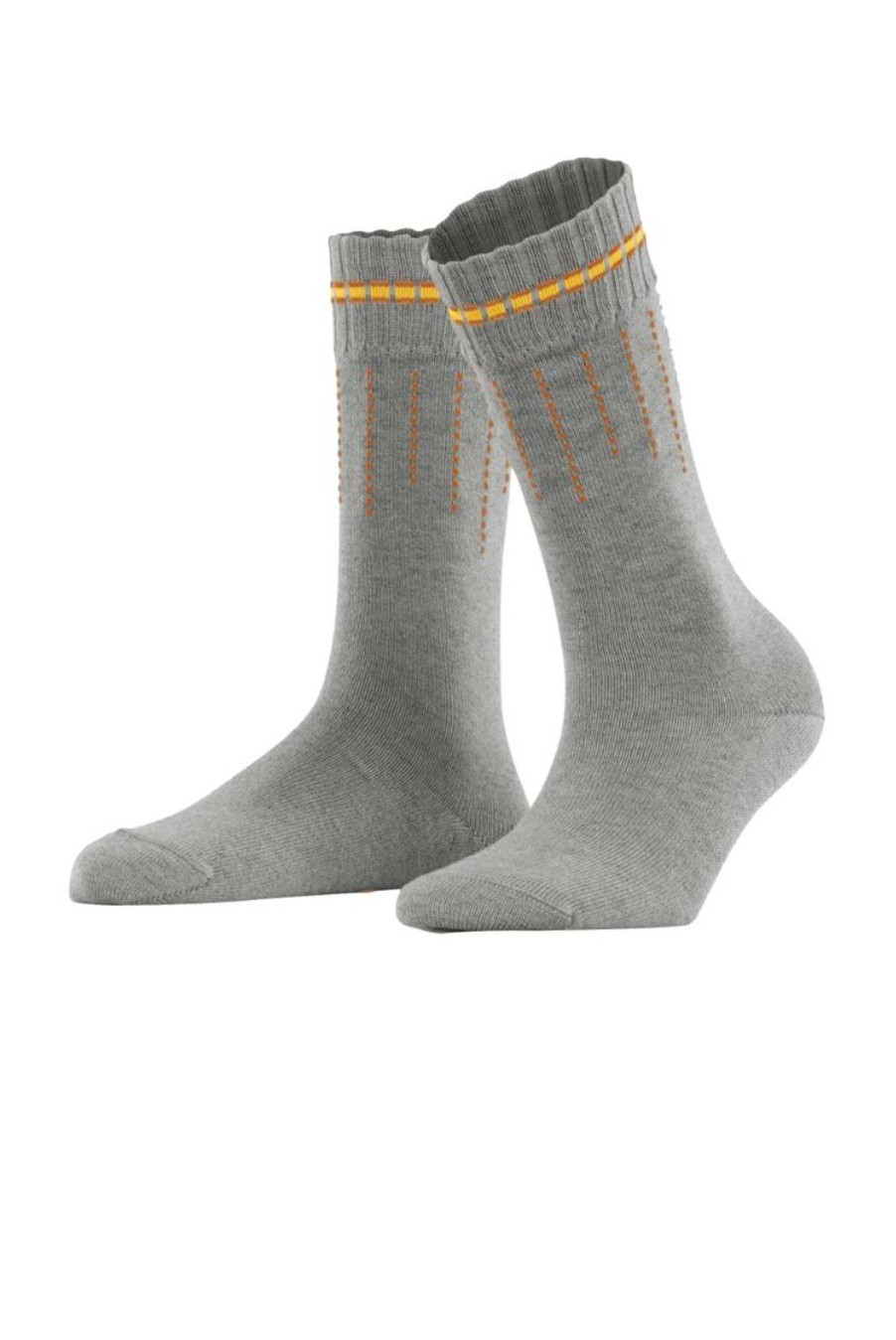 Accessories Falke | Neon Knit Socks - Grey Melange