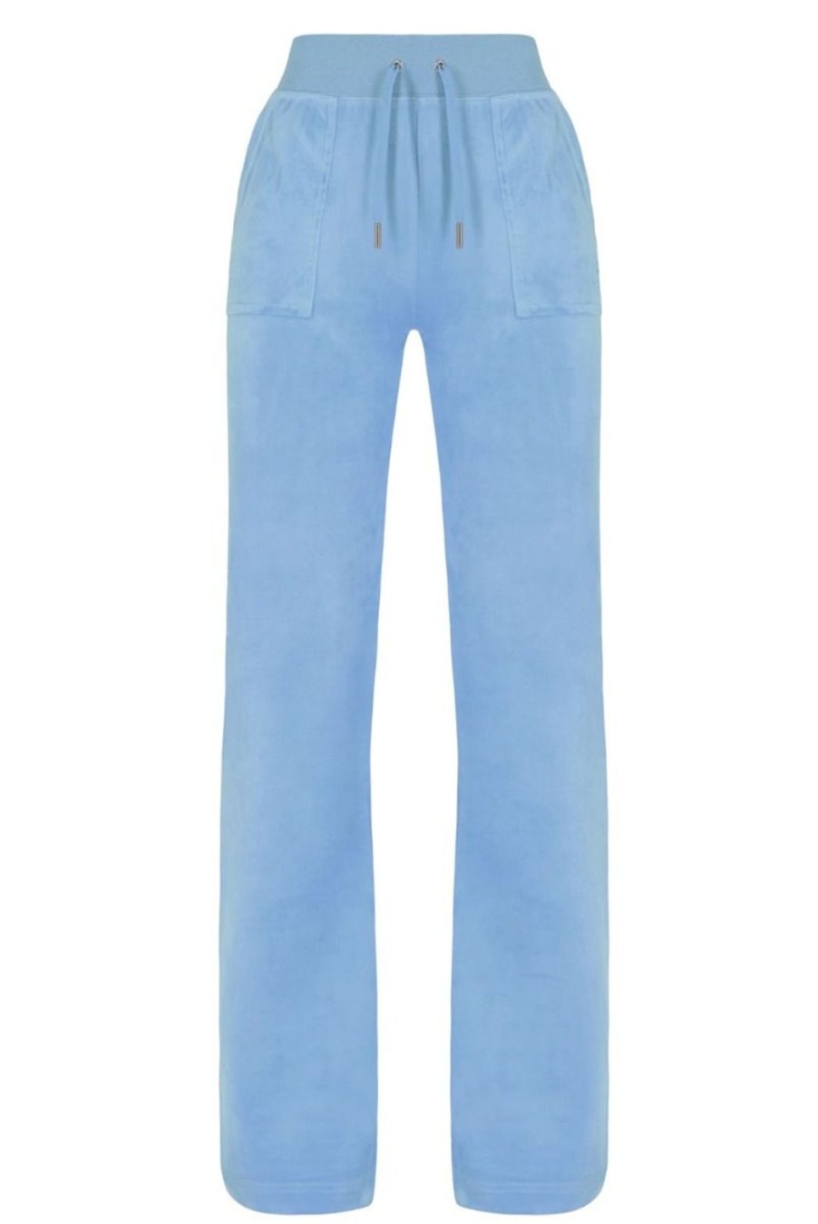 Clothing Juicy Couture | Del Ray Classic Velour Pocketed Bottoms - Powder Blue