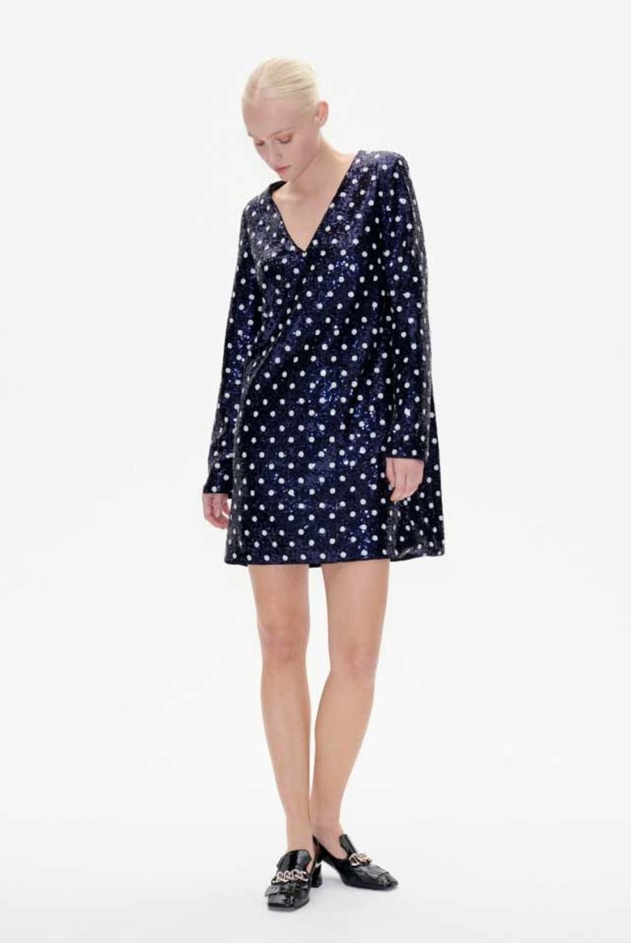 Party Wear Baum Und Pferdgarten | Javona Dress - Blue Dotted Sequin