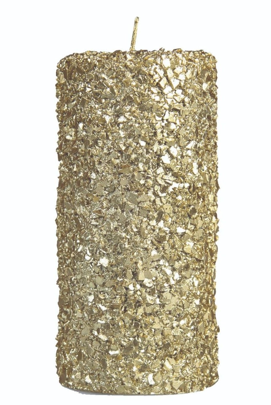 Lifestyle & Klevering | Large Glitter Pillar Candle - Gold