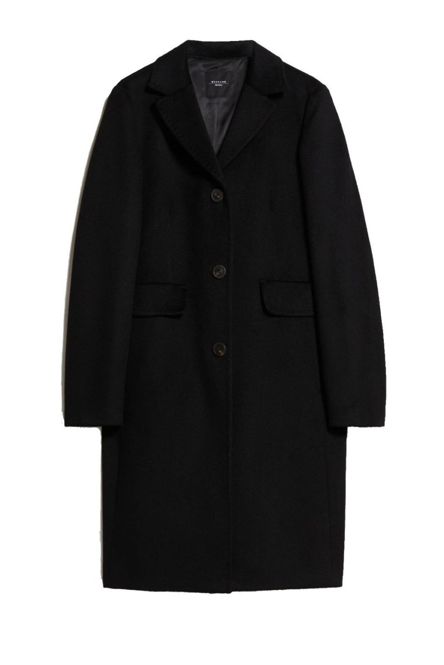 Clothing Weekend MaxMara | Tevere Wool Broadcloth Coat - Black