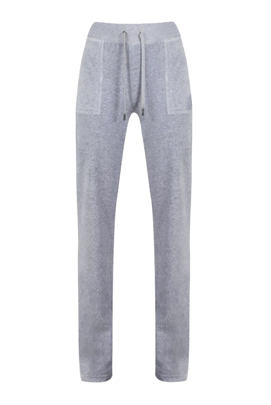 Clothing Juicy Couture | Del Ray Classic Velour Pocketed Bottoms - Silver Marl