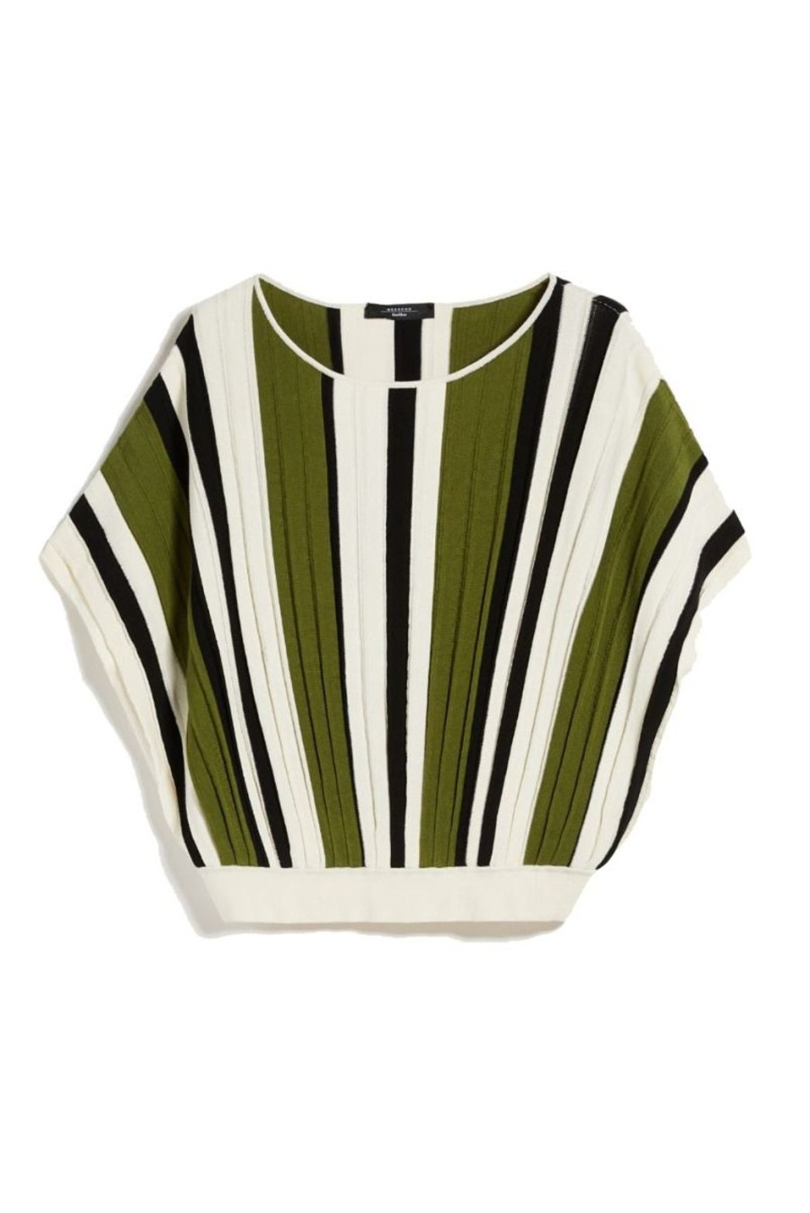 Clothing Weekend MaxMara | Spiga Pleated Top In Viscose Yarn - Green