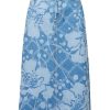 Clothing Weekend MaxMara | Fonte Floral Pattern Denim Midi Skirt - Blue