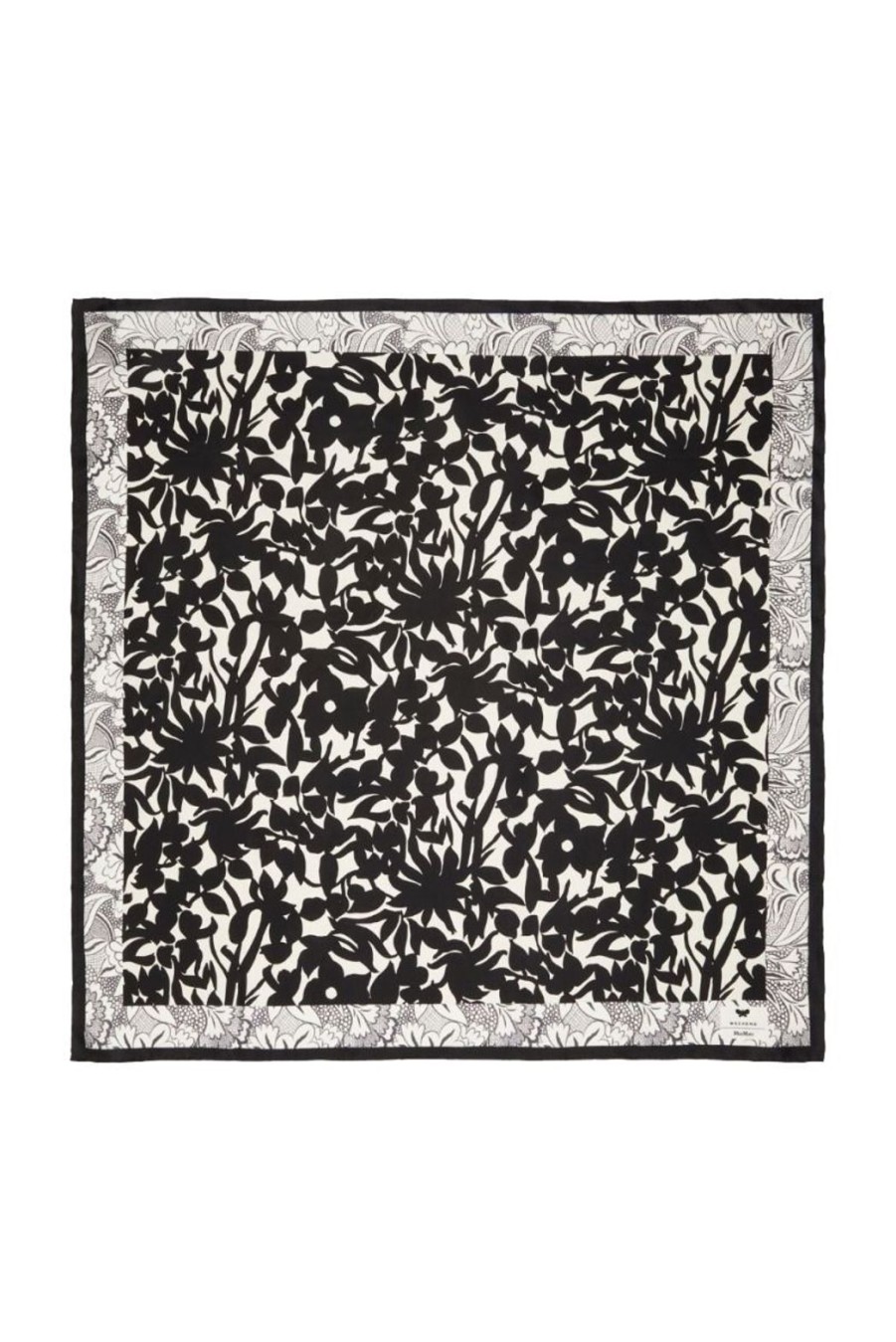 Lifestyle Weekend MaxMara | Onesto Printed Silk Twill Neckerchief - White Black