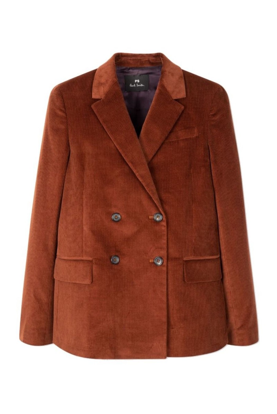 Clothing Paul Smith | Double-Breasted Cotton Corduroy Blazer - Rust