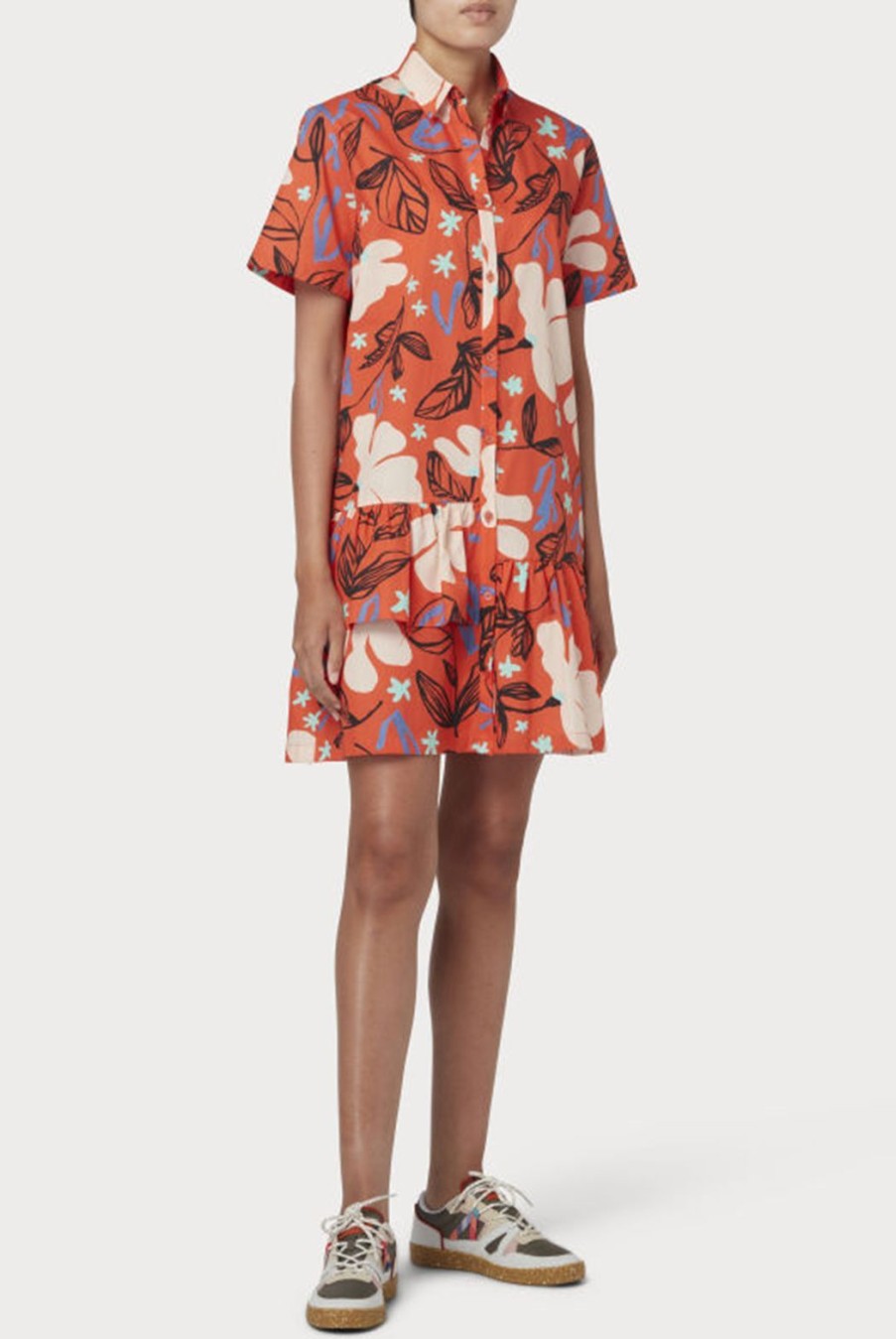 Clothing Paul Smith | Cotton Sea Floral Print Dress - Red