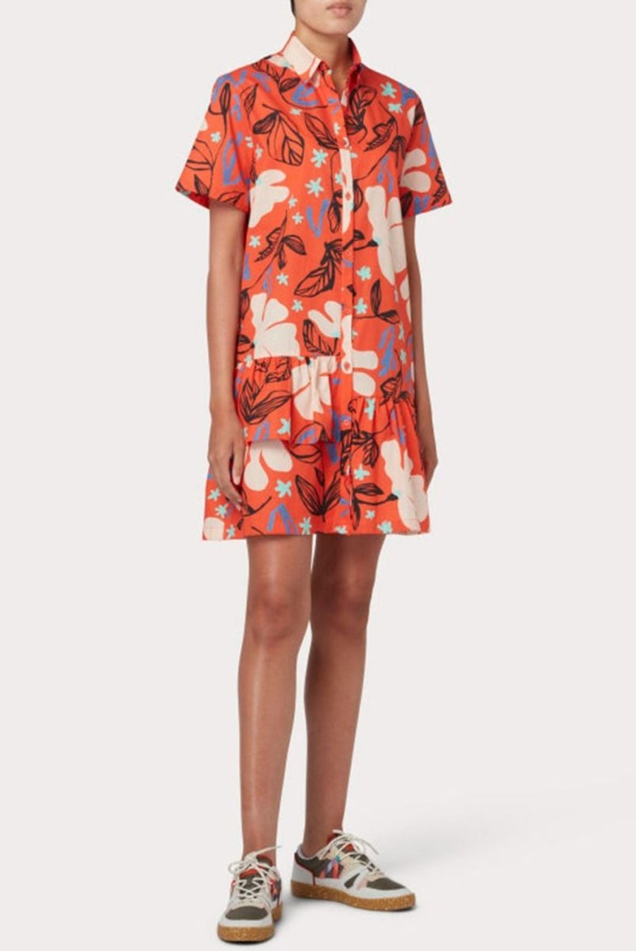 Clothing Paul Smith | Cotton Sea Floral Print Dress - Red